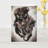 アフガンハウンドのグリーティングカード カード (黄色い花)