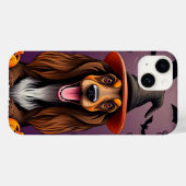 アフガンハウンドのハロウィン エレガントでスプーキーな犬の魔女 Case-Mate iPhoneケース (裏面 (横))