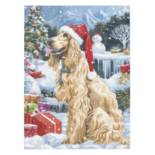 アフガンハウンドの犬 冬のワンダーランド クリスマスの喜び  テーブルクロス