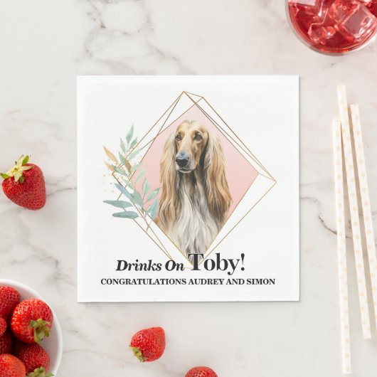 アフガンハウンドの結婚披露宴用ナプキンに犬の写真 スタンダードランチョンナプキン (インサイチュ)