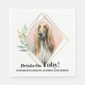 アフガンハウンドの結婚披露宴用ナプキンに犬の写真 スタンダードランチョンナプキン (正面)