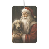 アフガンハウンドウィズサンタクロースフェスティバルクリスマス カーエアーフレッシュナー (正面)