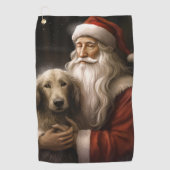 アフガンハウンドウィズサンタクロースフェスティバルクリスマス ゴルフタオル (正面)