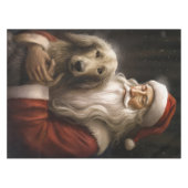 アフガンハウンドウィズサンタクロースフェスティバルクリスマス テーブルクロス (正面(横))