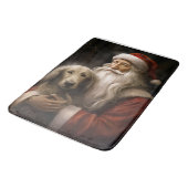 アフガンハウンドウィズサンタクロースフェスティバルクリスマス バスマット (アングル)