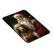 アフガンハウンドウィズサンタクロースフェスティバルクリスマス マグネット (右側)