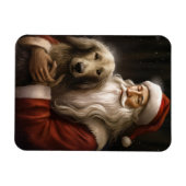 アフガンハウンドウィズサンタクロースフェスティバルクリスマス マグネット (横)