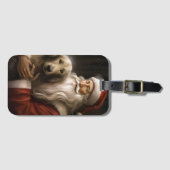 アフガンハウンドウィズサンタクロースフェスティバルクリスマス ラゲッジタグ (正面横)