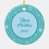 アフガンハウンドエバーグリーンブルースノーフレーク縁ど セラミックオーナメント (裏面)