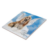 アフガンハウンドエンジェルパーソナライズされたドッグメモリアル タイル (側面)