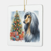 アフガンハウンドオラメント セラミックオーナメント (左)