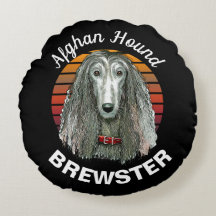 アフガンハウンドカスタムーラウンドピロー