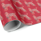 アフガンハウンドクリスマスドッグシルエットレッド ラッピングペーパー (ロールコーナー)