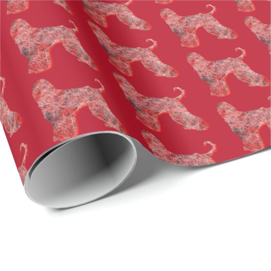 アフガンハウンドクリスマスドッグシルエットレッド ラッピングペーパー (ロールコーナー)