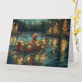 アフガンハウンドクリスマスフェスティバル航海 カード (黄色い花)