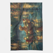 アフガンハウンドクリスマスフェスティバル航海 キッチンタオル (縦)