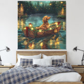 アフガンハウンドクリスマスフェスティバル航海 キャンバスプリント (インサイチュ (寝室))