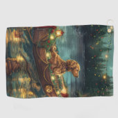 アフガンハウンドクリスマスフェスティバル航海 ゴルフタオル (横)