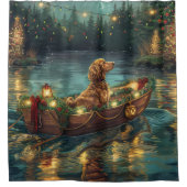 アフガンハウンドクリスマスフェスティバル航海 シャワーカーテン (正面)