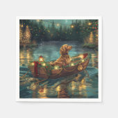 アフガンハウンドクリスマスフェスティバル航海 スタンダードカクテルナプキン (正面)