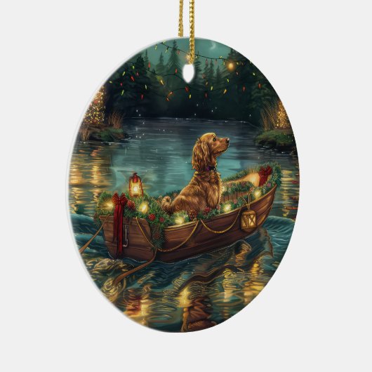 アフガンハウンドクリスマスフェスティバル航海 セラミックオーナメント (右)