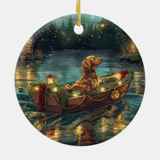 アフガンハウンドクリスマスフェスティバル航海 セラミックオーナメント (裏面)