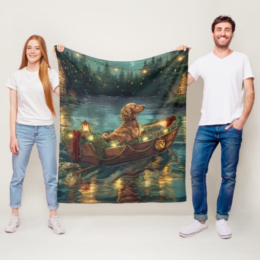 アフガンハウンドクリスマスフェスティバル航海 フリースブランケット (インサイチュ)