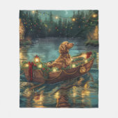 アフガンハウンドクリスマスフェスティバル航海 フリースブランケット (正面)