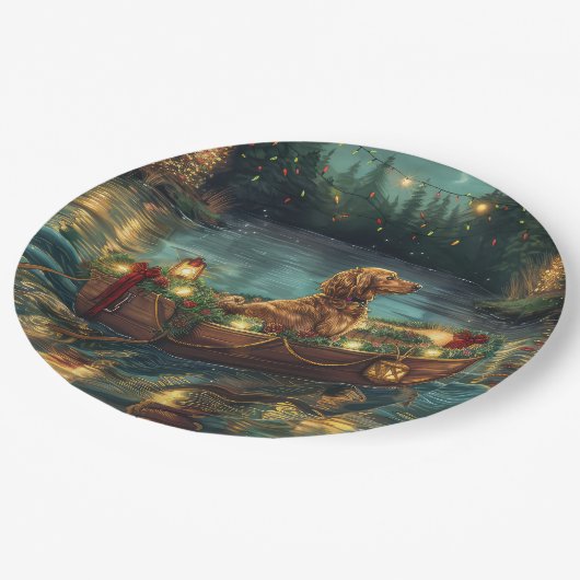 アフガンハウンドクリスマスフェスティバル航海 ペーパープレート (アングル)