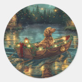 アフガンハウンドクリスマスフェスティバル航海 ラウンドシール (正面)