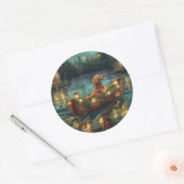 アフガンハウンドクリスマスフェスティバル航海 ラウンドシール (封筒)