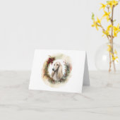 アフガンハウンドクリスマスリースフェスティバルカップ カード (黄色い花)