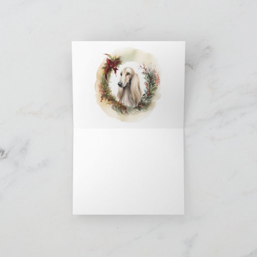 アフガンハウンドクリスマスリースフェスティバルカップ カード (内部)