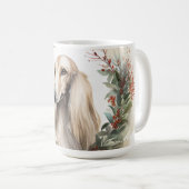アフガンハウンドクリスマスリースフェスティバルカップ コーヒーマグカップ (正面右)