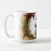アフガンハウンドクリスマスリースフェスティバルカップ コーヒーマグカップ (左)