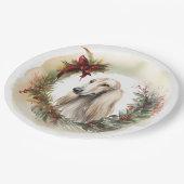 アフガンハウンドクリスマスリースフェスティバルカップ ペーパープレート (アングル)
