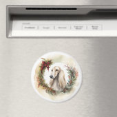 アフガンハウンドクリスマスリースフェスティバルカップ マグネット (インサイチュ (食洗機))