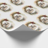 アフガンハウンドクリスマスリースフェスティバルカップ ラッピングペーパー (角)