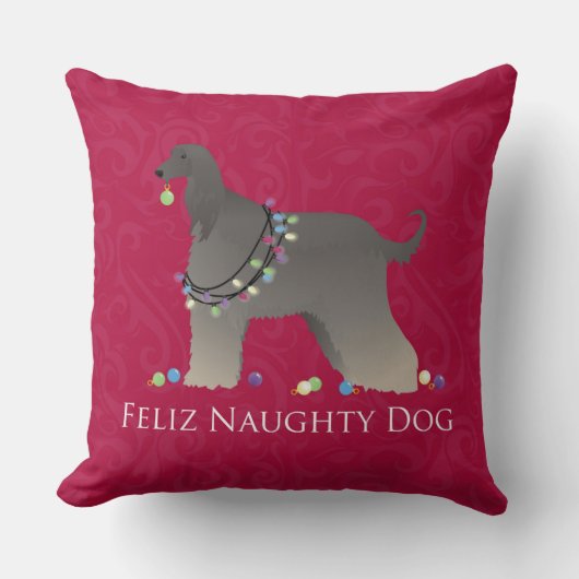 アフガンハウンドクリスマス クッション (正面)