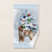 アフガンハウンドクリスマス バスタオルセット (ハンドタオル)