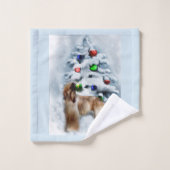 アフガンハウンドクリスマス バスタオルセット (ウォッシュタオル)