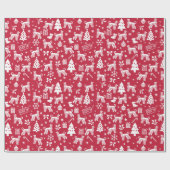 アフガンハウンドクリスマス ラッピングペーパー (フラット)