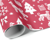 アフガンハウンドクリスマス ラッピングペーパー (ロールコーナー)
