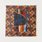 アフガンハウンドココペリア絵画ート タペストリー (正面(横))