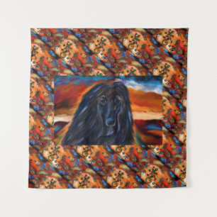 アフガンハウンドココペリア絵画ート タペストリー