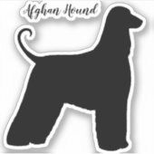 アフガンハウンドシルエットドッグブリードビニールステッカー シール (正面)