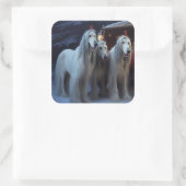 アフガンハウンドスノウイそりに乗るクリスマスデコール スクエアシール (バッグ)