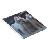 アフガンハウンドスノウイそりに乗るクリスマスデコール ノートパッド (アングル)