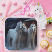 アフガンハウンドスノウイそりに乗るクリスマスデコール ペーパープレート (パーティー)