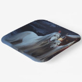 アフガンハウンドスノウイそりに乗るクリスマスデコール ペーパープレート (傾斜あり)